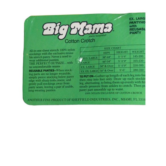 Vintage Womens Big Mama Pantyhose Extra Large Reusable Panty 5'-5'9" 230-300 lbs - Picture 6 of 7